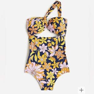 NWT J. Crew cutout one-shoulder one-piece swimsuit in dusk floral, sz 6
